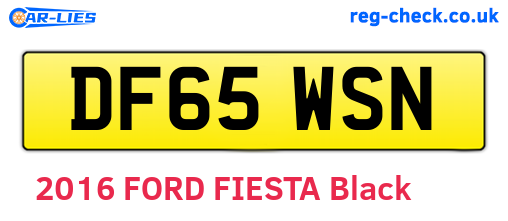 DF65WSN are the vehicle registration plates.