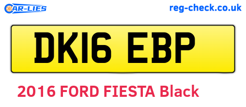DK16EBP are the vehicle registration plates.