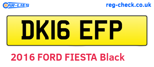 DK16EFP are the vehicle registration plates.