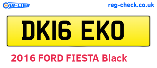 DK16EKO are the vehicle registration plates.