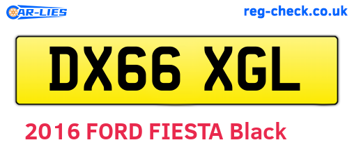 DX66XGL are the vehicle registration plates.