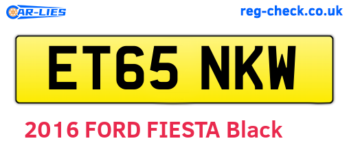 ET65NKW are the vehicle registration plates.