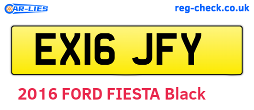 EX16JFY are the vehicle registration plates.
