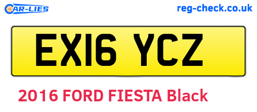 EX16YCZ are the vehicle registration plates.