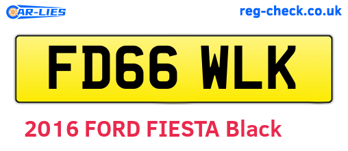 FD66WLK are the vehicle registration plates.