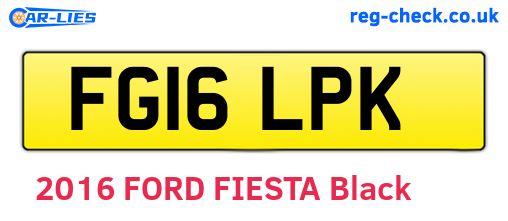 FG16LPK are the vehicle registration plates.