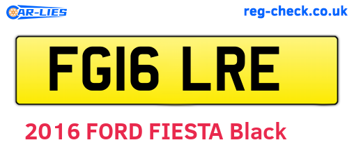 FG16LRE are the vehicle registration plates.