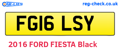 FG16LSY are the vehicle registration plates.
