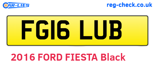 FG16LUB are the vehicle registration plates.