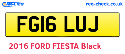 FG16LUJ are the vehicle registration plates.