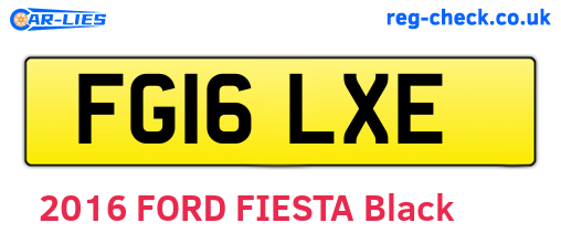 FG16LXE are the vehicle registration plates.