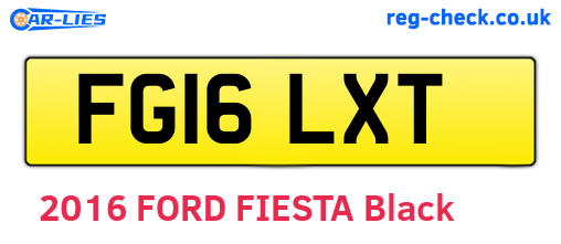 FG16LXT are the vehicle registration plates.