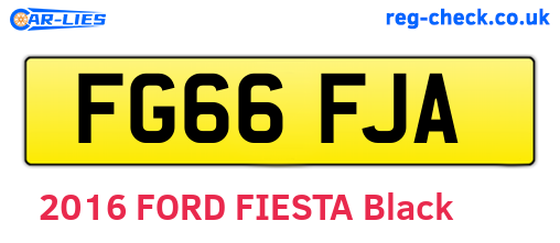 FG66FJA are the vehicle registration plates.