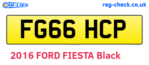 FG66HCP are the vehicle registration plates.