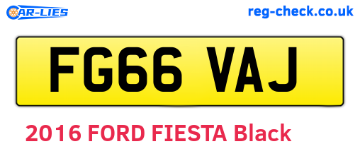FG66VAJ are the vehicle registration plates.