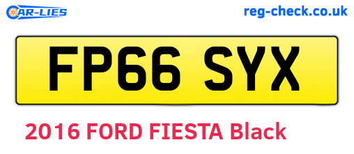FP66SYX are the vehicle registration plates.