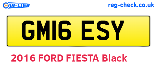 GM16ESY are the vehicle registration plates.