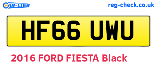 HF66UWU are the vehicle registration plates.
