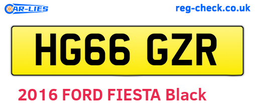 HG66GZR are the vehicle registration plates.
