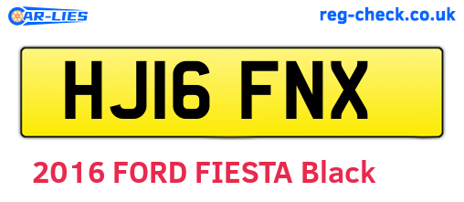 HJ16FNX are the vehicle registration plates.