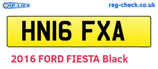 HN16FXA are the vehicle registration plates.