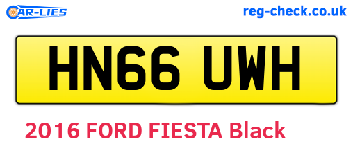 HN66UWH are the vehicle registration plates.