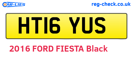 HT16YUS are the vehicle registration plates.