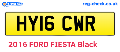 HY16CWR are the vehicle registration plates.