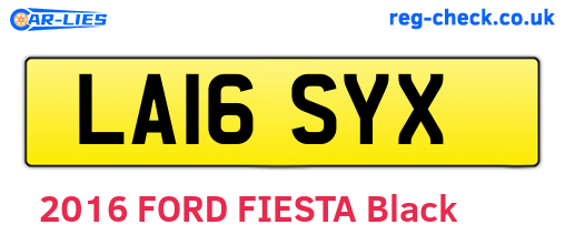 LA16SYX are the vehicle registration plates.