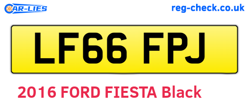 LF66FPJ are the vehicle registration plates.