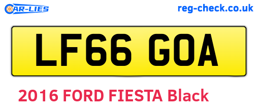 LF66GOA are the vehicle registration plates.