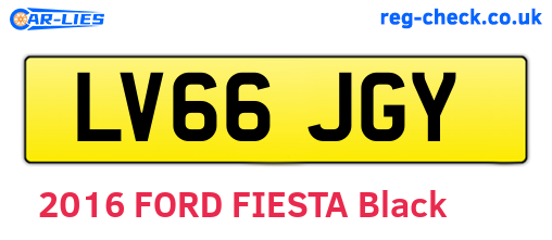 LV66JGY are the vehicle registration plates.