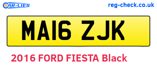 MA16ZJK are the vehicle registration plates.