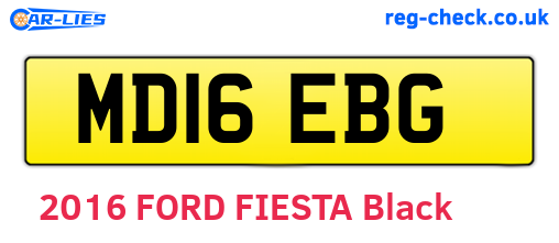 MD16EBG are the vehicle registration plates.