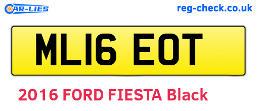 ML16EOT are the vehicle registration plates.