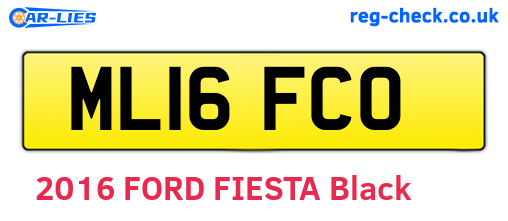 ML16FCO are the vehicle registration plates.