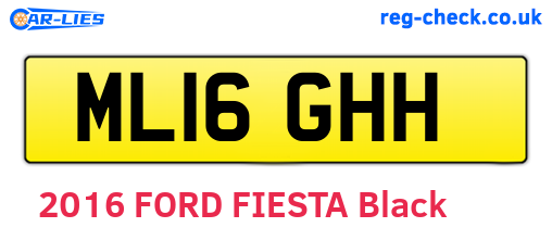ML16GHH are the vehicle registration plates.