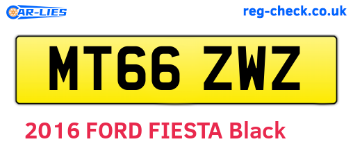 MT66ZWZ are the vehicle registration plates.
