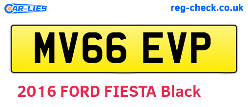 MV66EVP are the vehicle registration plates.