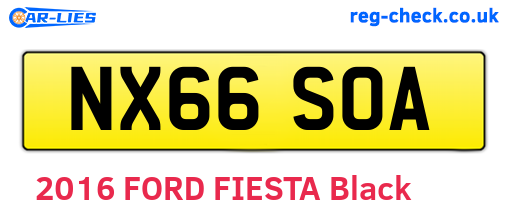 NX66SOA are the vehicle registration plates.