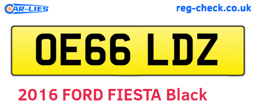 OE66LDZ are the vehicle registration plates.