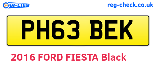PH63BEK are the vehicle registration plates.