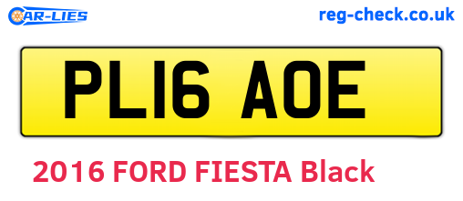 PL16AOE are the vehicle registration plates.