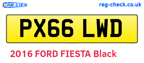PX66LWD are the vehicle registration plates.
