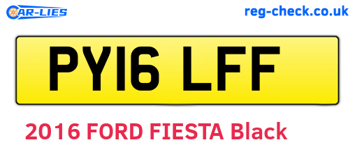 PY16LFF are the vehicle registration plates.