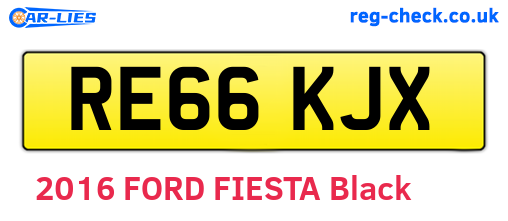 RE66KJX are the vehicle registration plates.