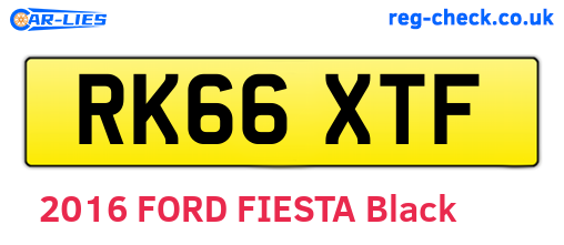 RK66XTF are the vehicle registration plates.