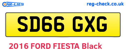SD66GXG are the vehicle registration plates.