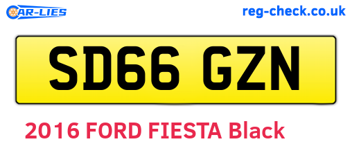 SD66GZN are the vehicle registration plates.