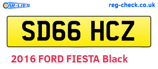 SD66HCZ are the vehicle registration plates.